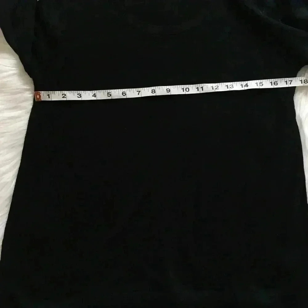 Loft Basic Black Scoop Neck Wool Blend Sweater - Picture 4 of 7